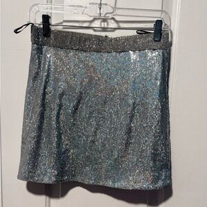 Forever 21 Silver Sparkle Mini Skirt size medium